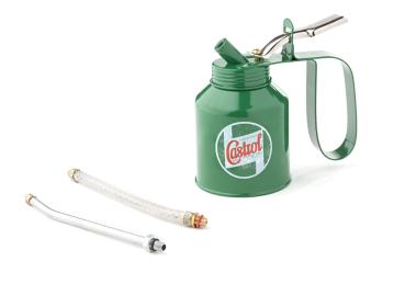"Retro"-Ölkanne "CASTROL", Hebelpumpe und 200 ml Füllmenge